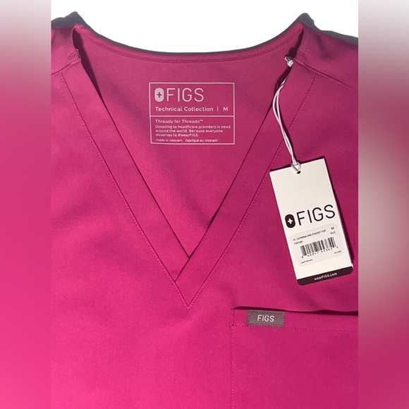 Sold!💗💜FIGS Catarina One-Pocket Scrub Top Limited Electric Orchid  Medium NWT - Picture 3 of 11